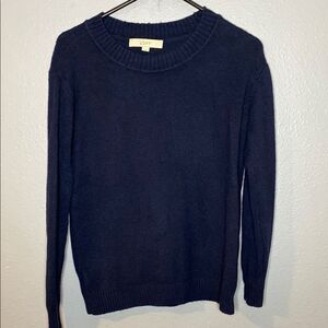 Loft Navy Crew Neck Knit Sweater Size Small